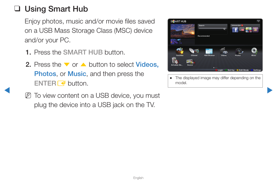 Using smart hub | Samsung UN65D8000XFXZA User Manual | Page 218 / 324