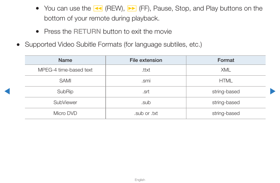 Press the return button to exit the movie | Samsung UN65D8000XFXZA User Manual | Page 229 / 324