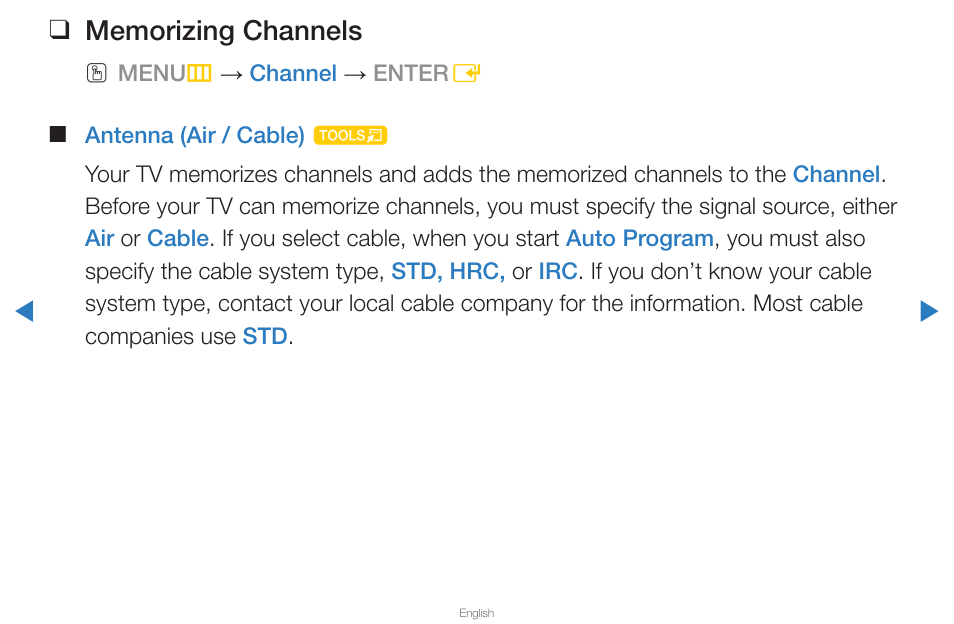 Memorizing channels | Samsung UN65D8000XFXZA User Manual | Page 29 / 324