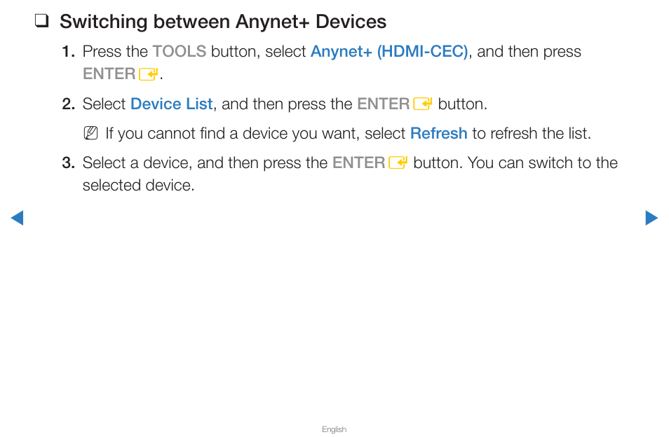 Switching between anynet+ devices | Samsung UN65D8000XFXZA User Manual | Page 302 / 324
