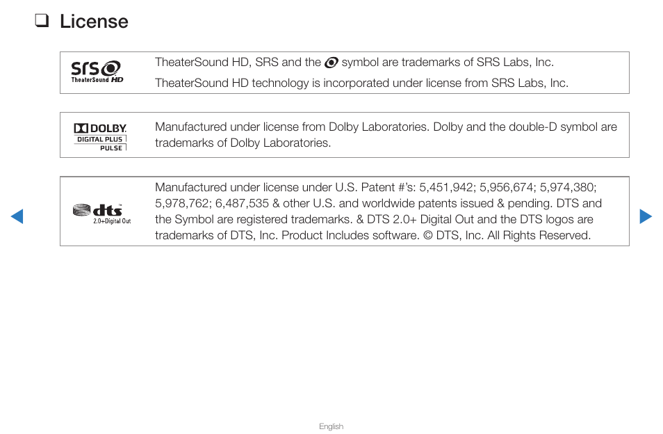License 321, License | Samsung UN65D8000XFXZA User Manual | Page 323 / 324