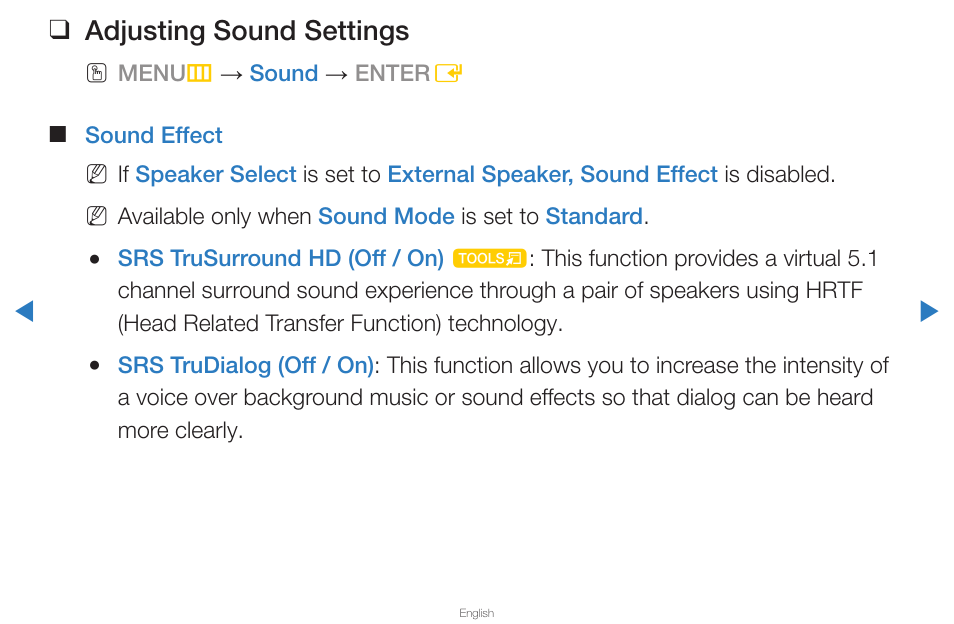 Adjusting sound settings | Samsung UN65D8000XFXZA User Manual | Page 62 / 324