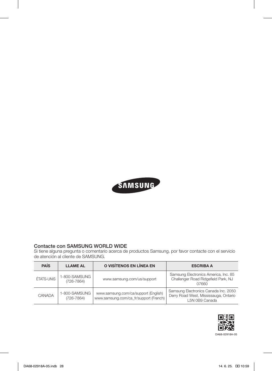 Contacte con samsung world wide | Samsung RF32FMQDBXW-AA User Manual | Page 84 / 84