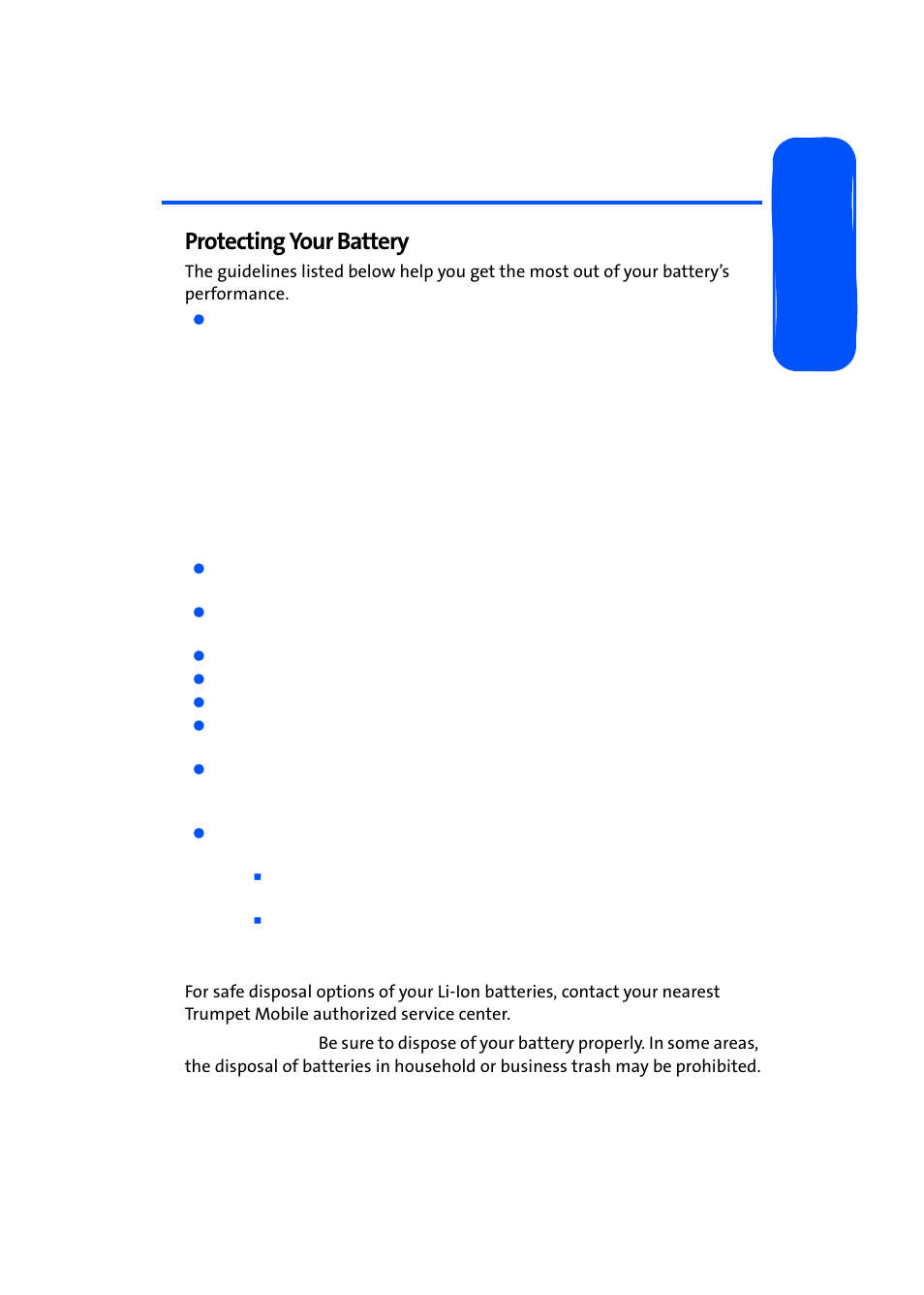 Caring for the battery, Protecting your battery, Safety & w a rranty | Disposal of lithium ion (li-ion) batteries | Samsung SPH-A640ZKAAFT User Manual | Page 179 / 192