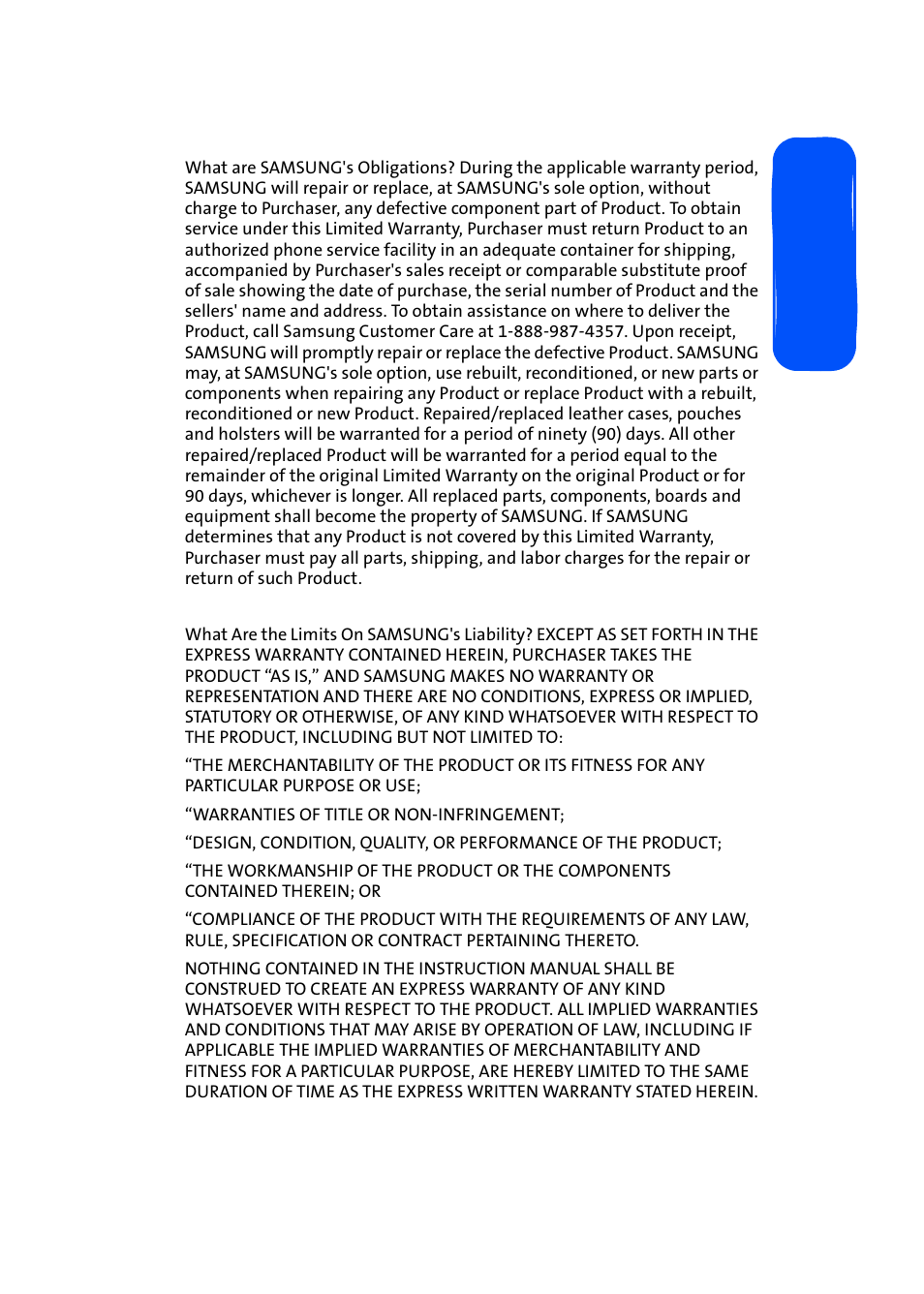 Safety & w a rranty | Samsung SPH-A640ZKAAFT User Manual | Page 185 / 192