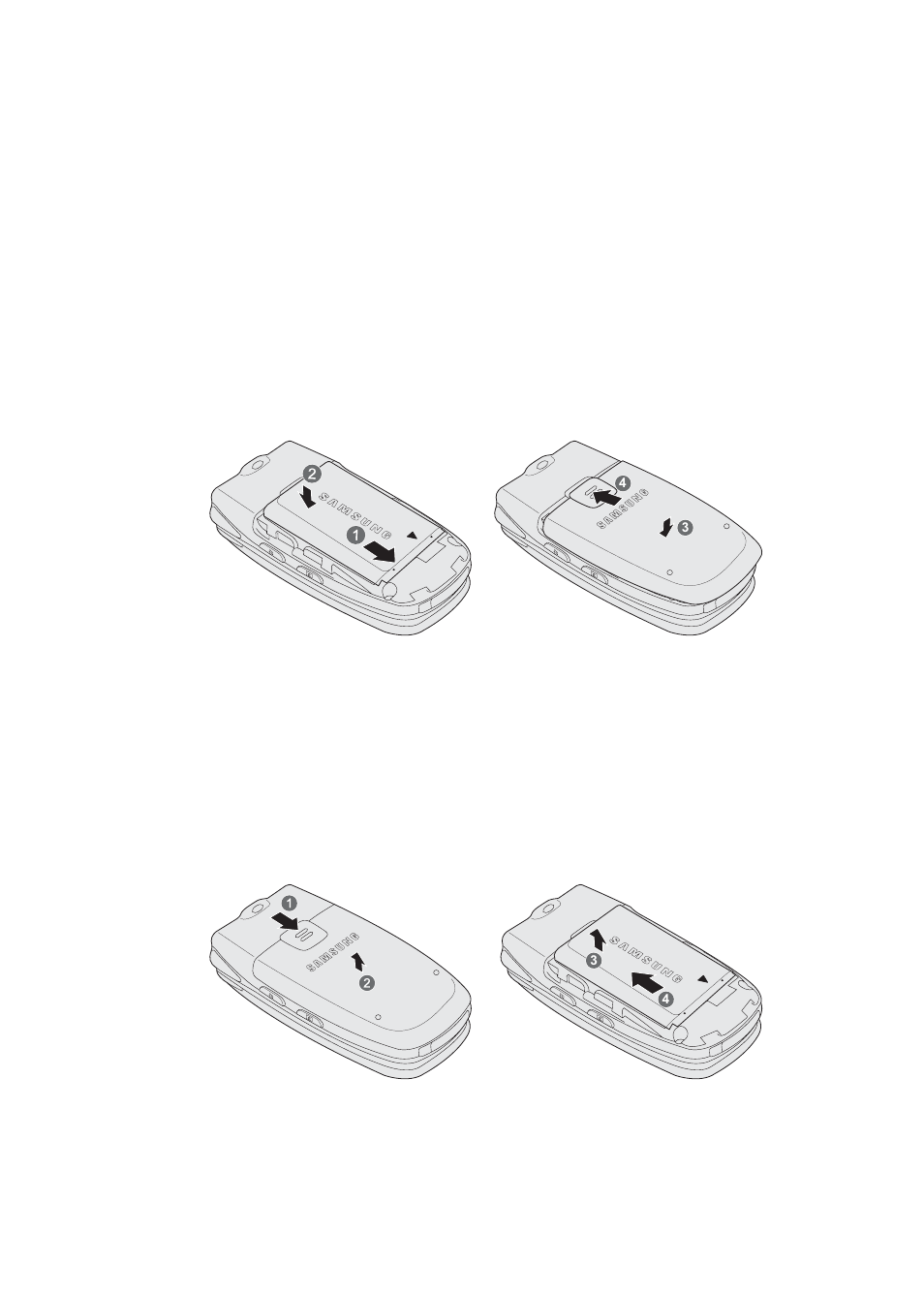 Installing the battery, Removing the battery | Samsung SPH-A640ZKAAFT User Manual | Page 42 / 192