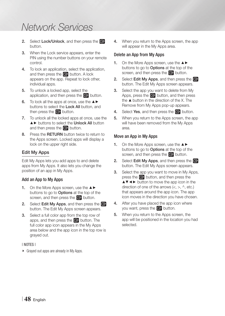 Network services | Samsung BD-FM59-ZA User Manual | Page 48 / 68