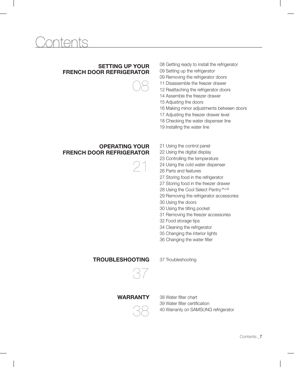 Samsung RFG298AARS-XAA User Manual | Page 7 / 42