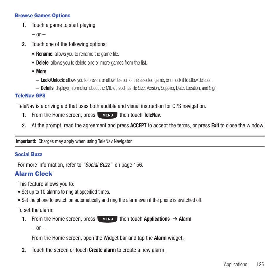 Alarm clock | Samsung SGH-T669AAATMB User Manual | Page 129 / 217