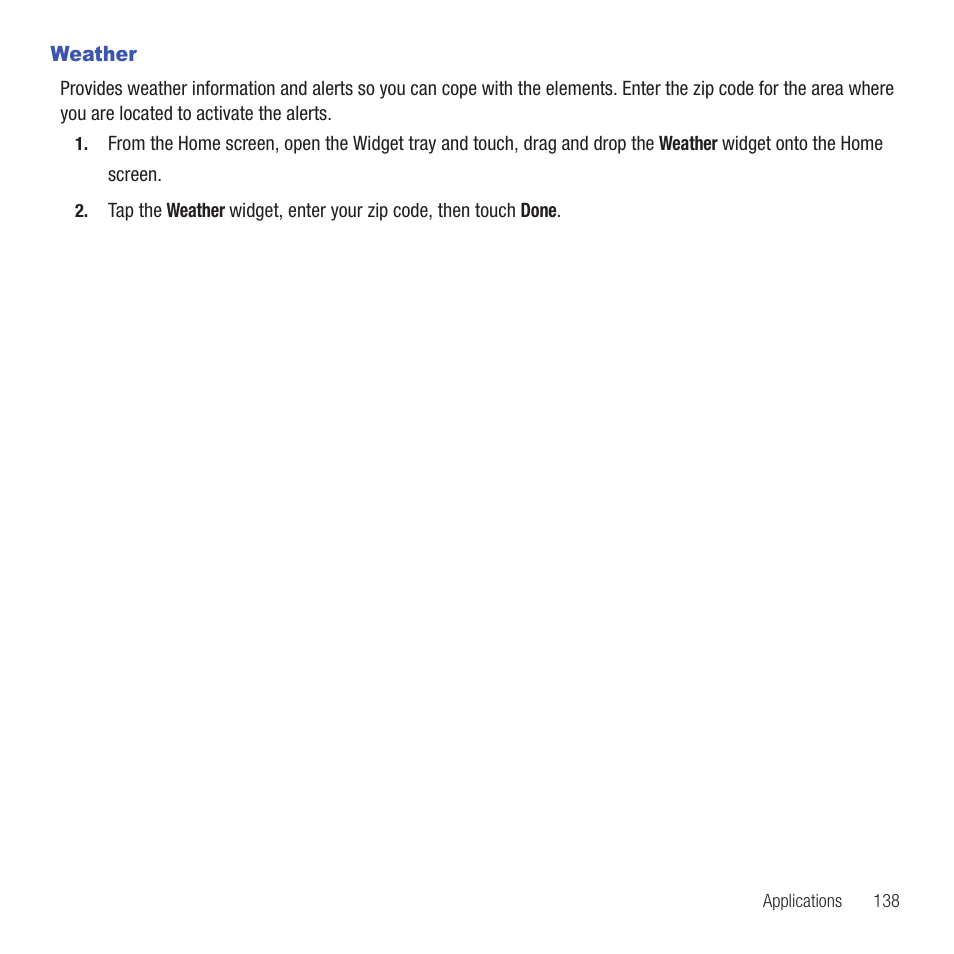 Weather | Samsung SGH-T669AAATMB User Manual | Page 141 / 217