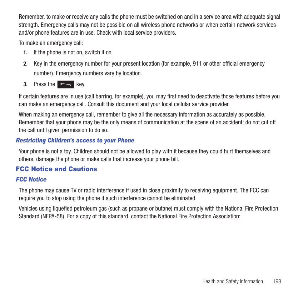 Fcc notice and cautions | Samsung SGH-T669AAATMB User Manual | Page 201 / 217