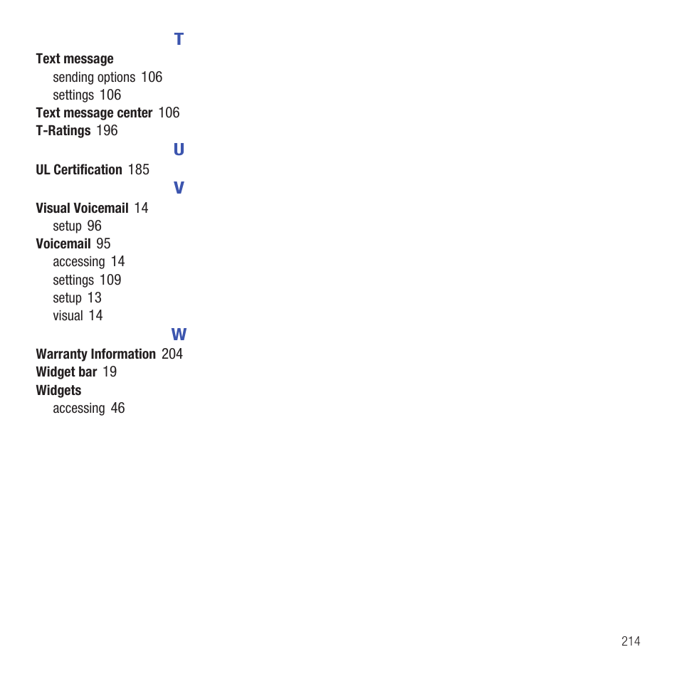 Samsung SGH-T669AAATMB User Manual | Page 217 / 217