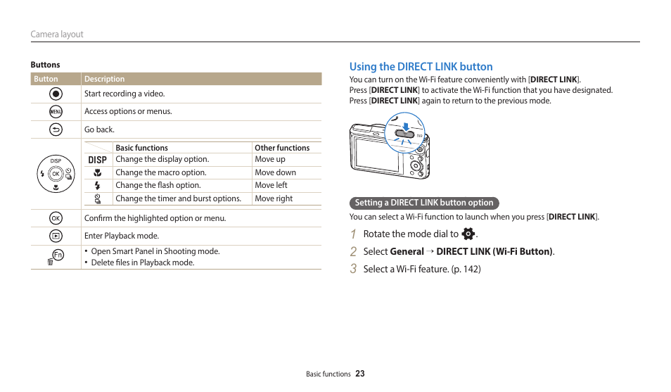 Using the direct link button | Samsung EC-WB350FBPWUS User Manual | Page 24 / 172