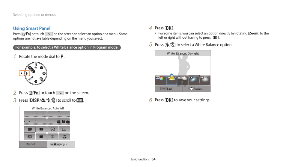 Using smart panel | Samsung EC-WB350FBPWUS User Manual | Page 35 / 172