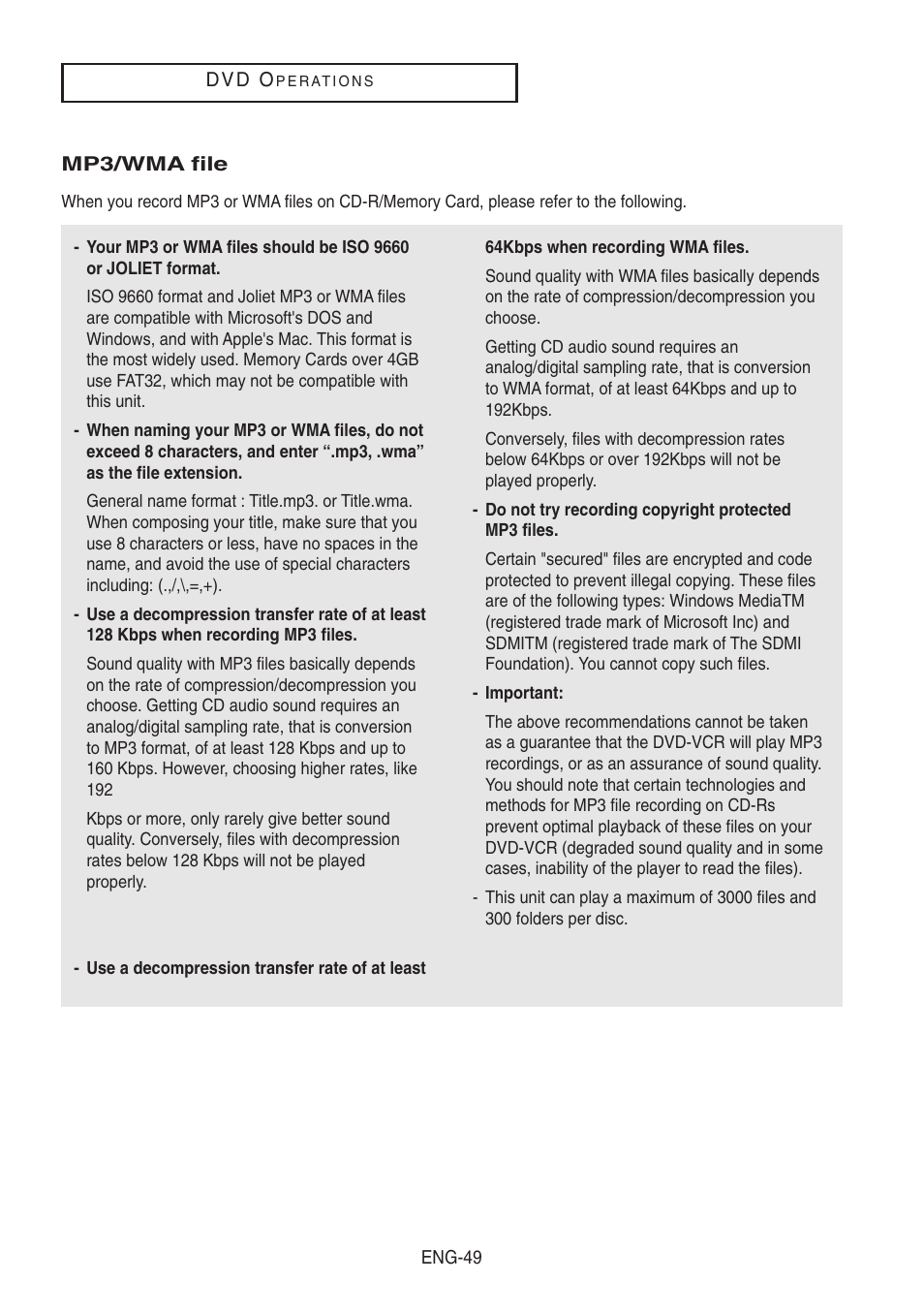 Samsung DVD-V8500-XAA User Manual | Page 49 / 87