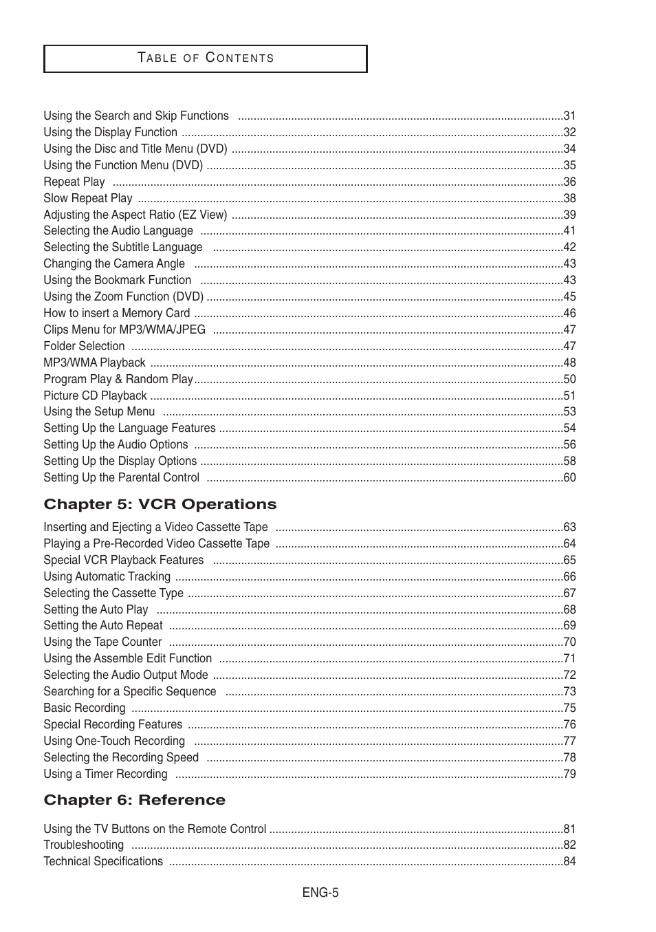 Samsung DVD-V8500-XAA User Manual | Page 5 / 87