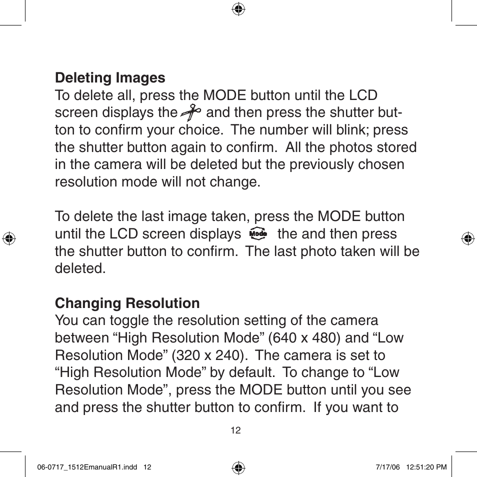 Argus Camera Argus DC-1512E User Manual | Page 12 / 19