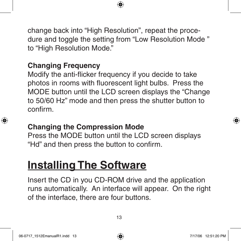 Installing the software | Argus Camera Argus DC-1512E User Manual | Page 13 / 19