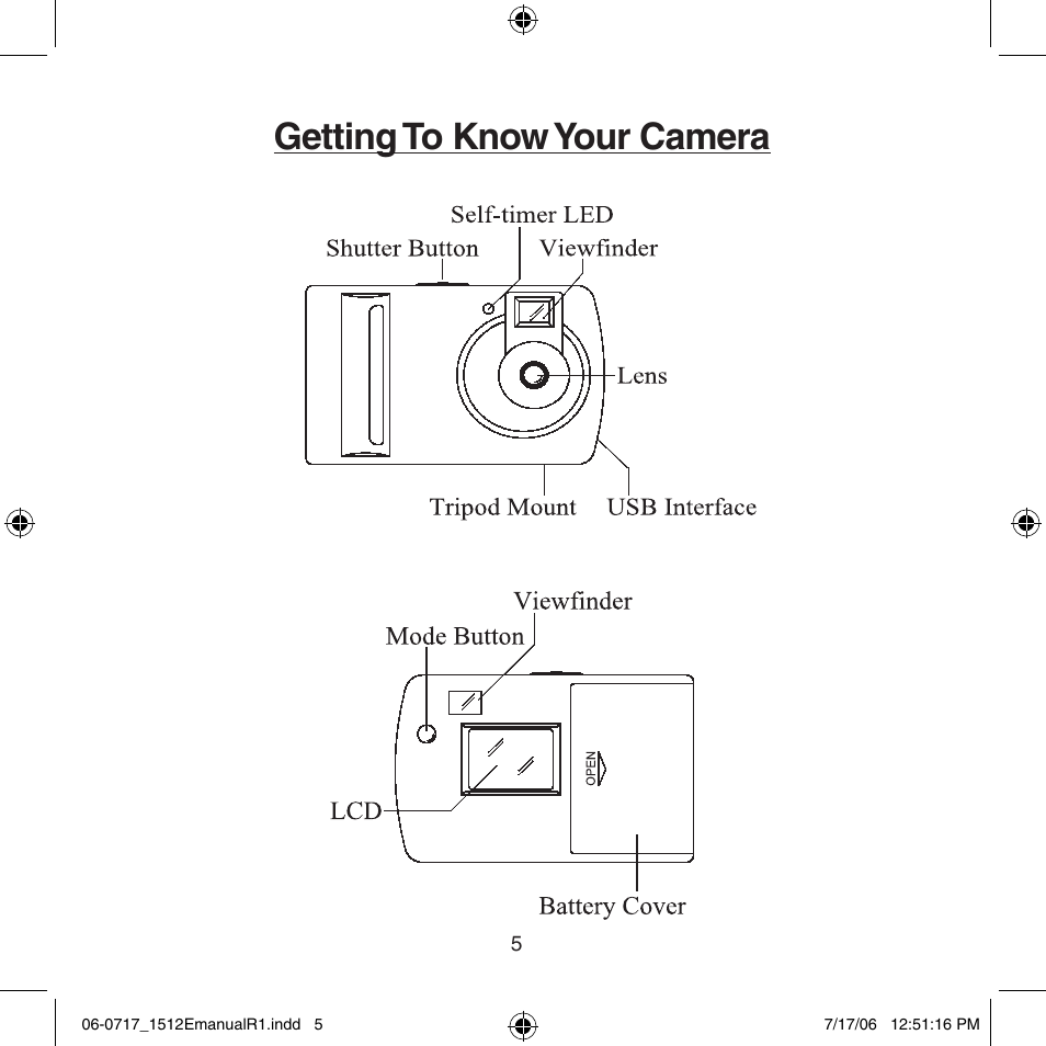 Getting to know your camera | Argus Camera Argus DC-1512E User Manual | Page 5 / 19