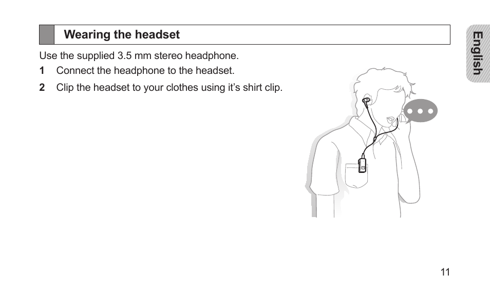 Wearing the headset | Samsung BHS3000NBACSTA User Manual | Page 13 / 92