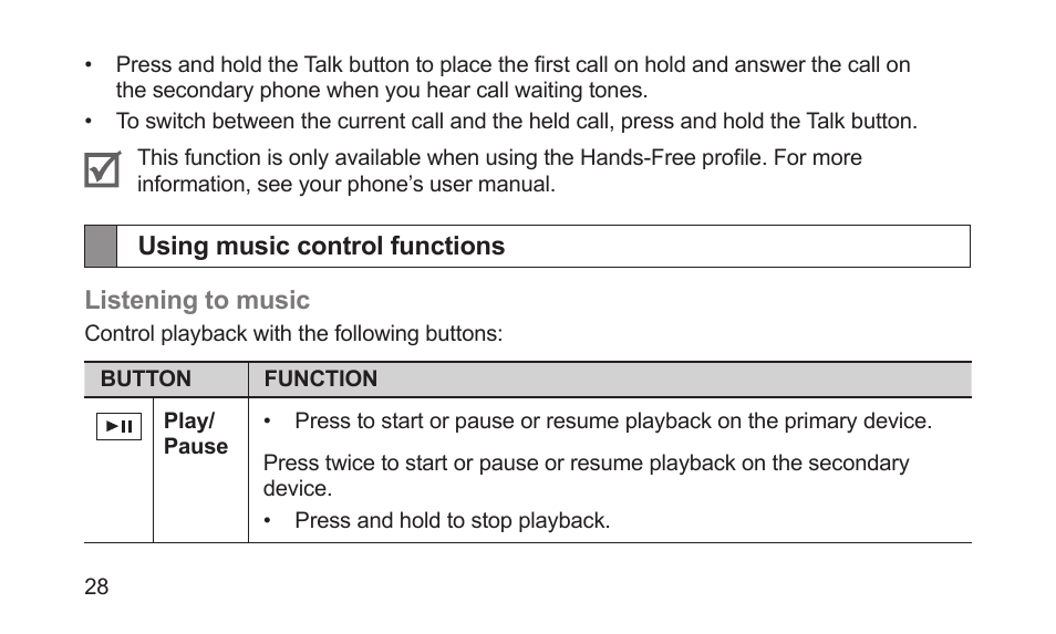 Using music control functions | Samsung BHS3000NBACSTA User Manual | Page 30 / 92