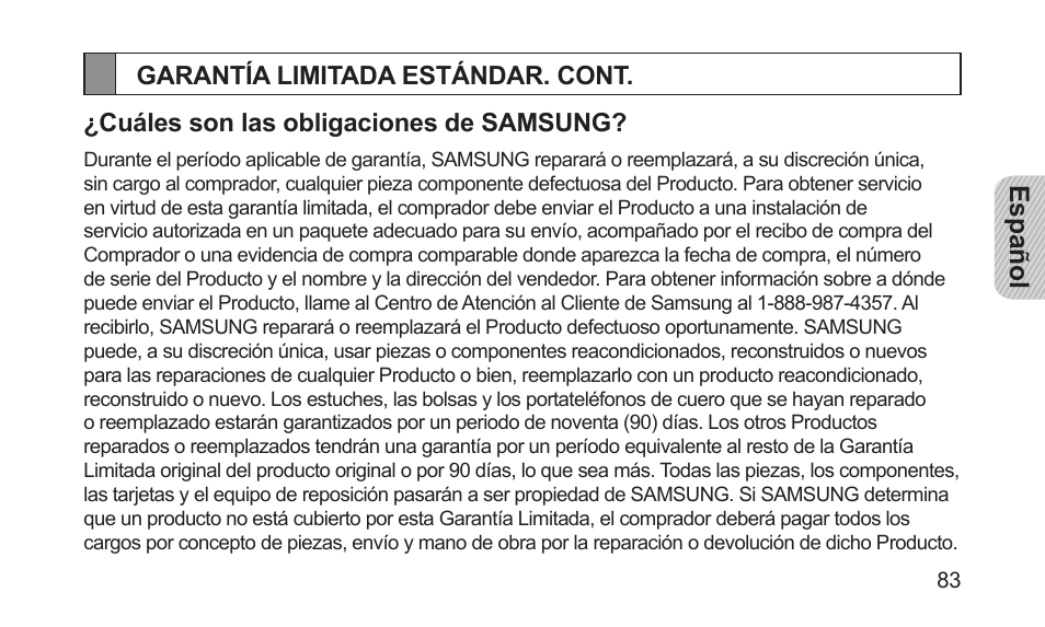 Samsung BHS3000NBACSTA User Manual | Page 85 / 92