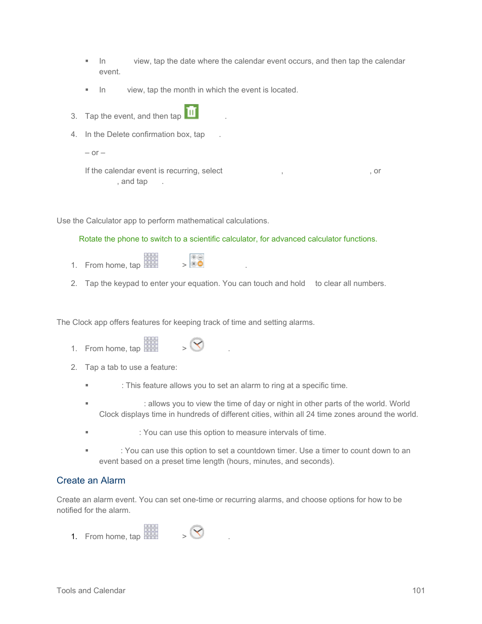 Calculator, Clock | Samsung SM-G900PZWASPR User Manual | Page 113 / 208