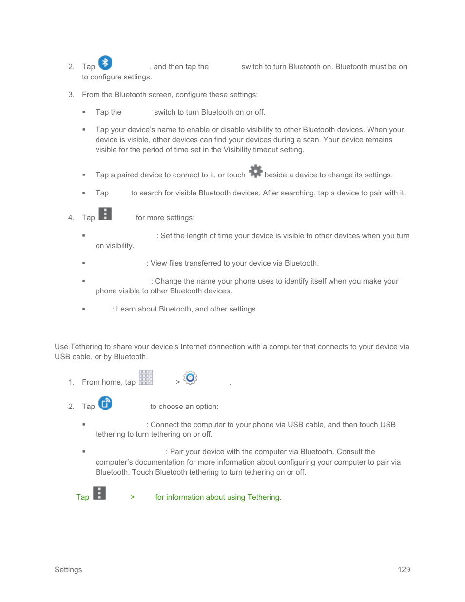 Tethering settings | Samsung SM-G900PZWASPR User Manual | Page 141 / 208