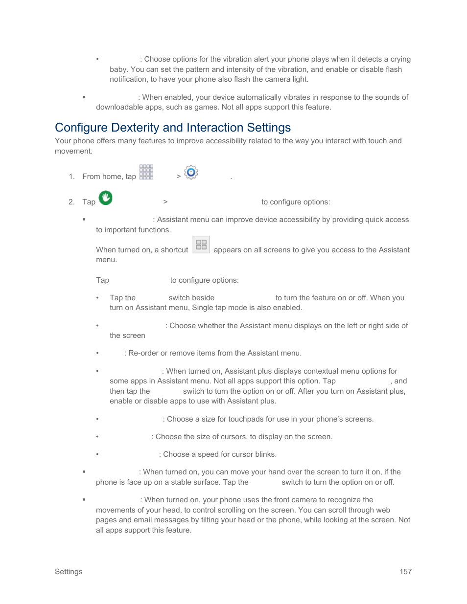 Configure dexterity and interaction settings | Samsung SM-G900PZWASPR User Manual | Page 169 / 208