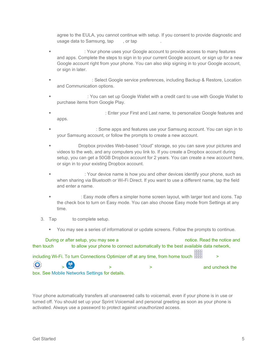 Set up voicemail | Samsung SM-G900PZWASPR User Manual | Page 17 / 208