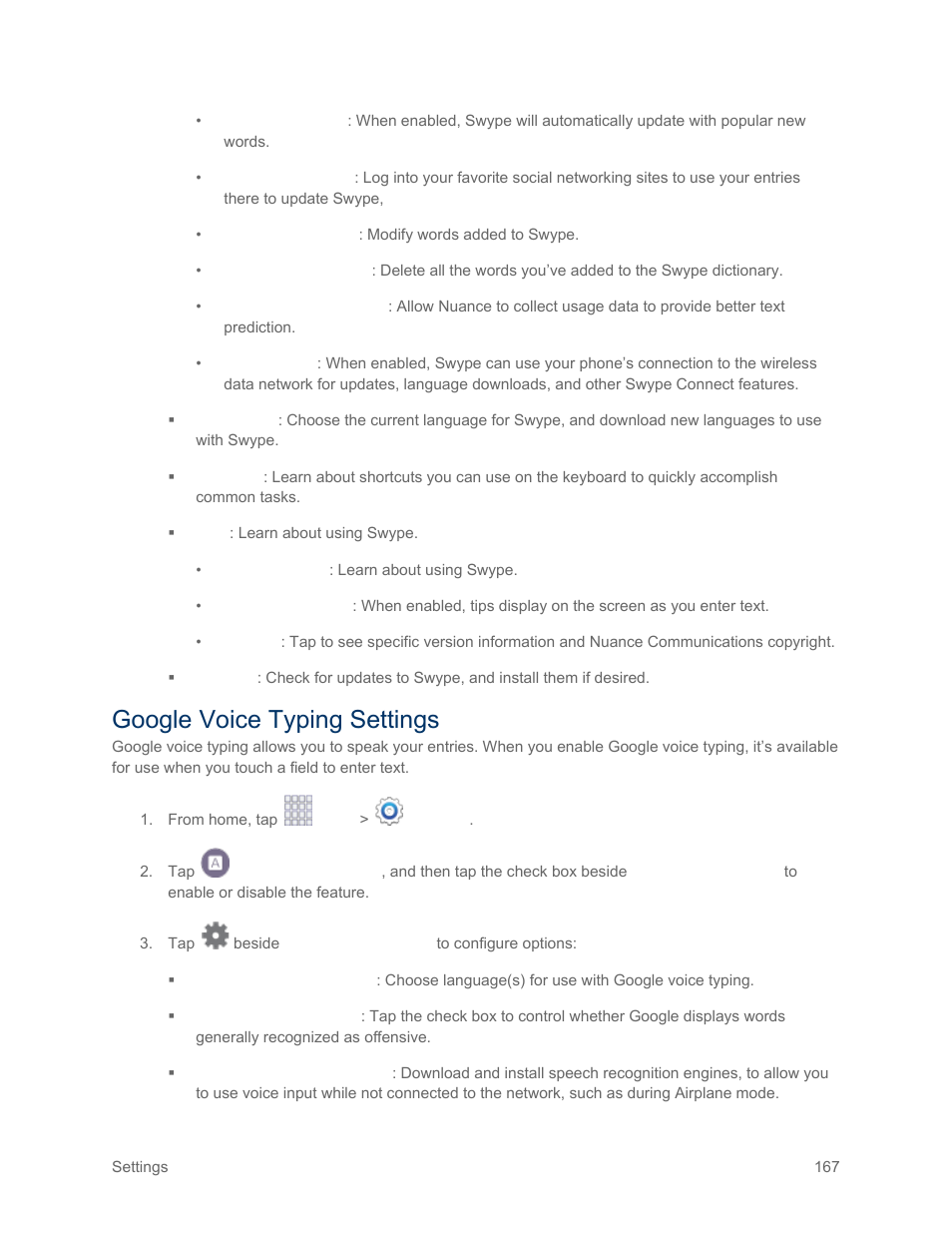 Google voice typing settings | Samsung SM-G900PZWASPR User Manual | Page 179 / 208