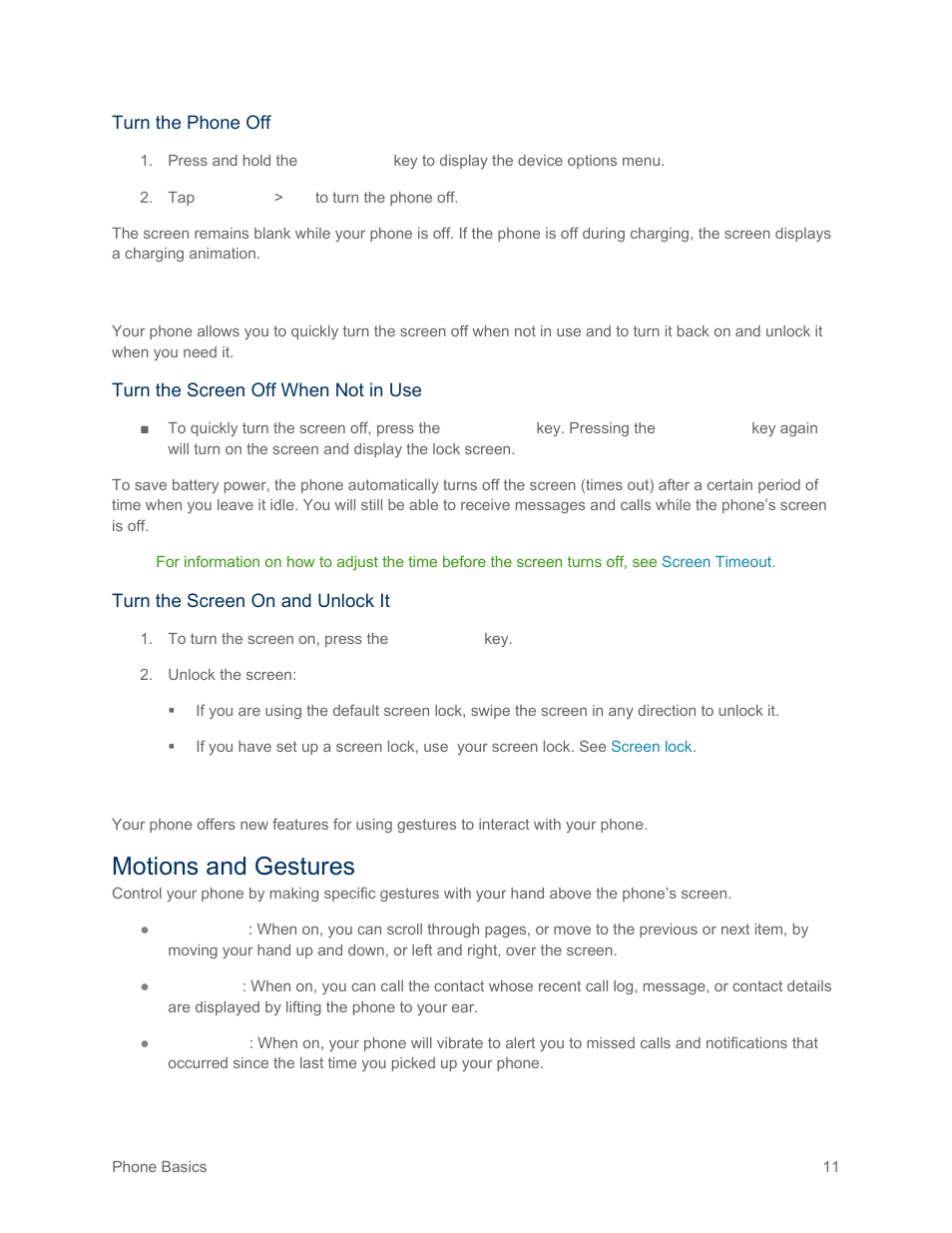 Turn your screen on and off, Features, Motions and gestures | Samsung SM-G900PZWASPR User Manual | Page 23 / 208