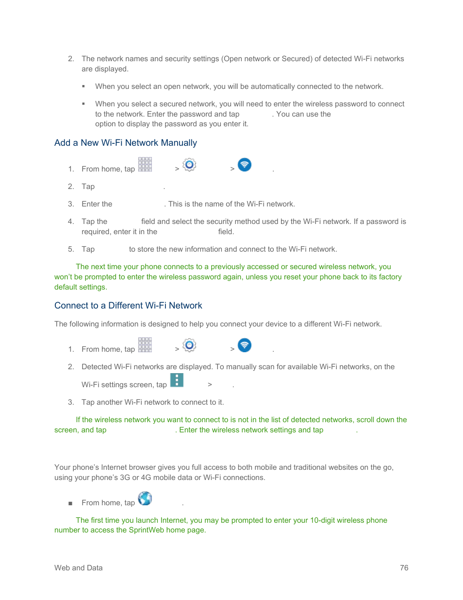 Internet | Samsung SM-G900PZWASPR User Manual | Page 88 / 208