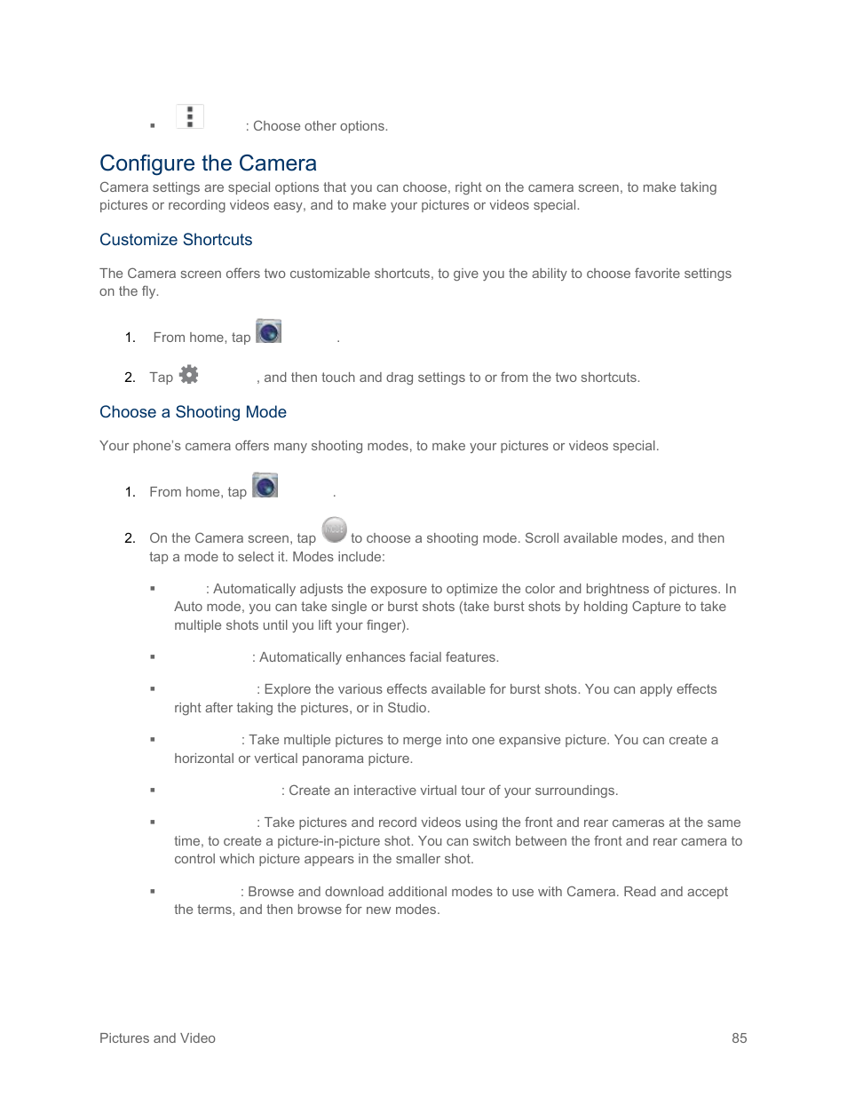 Configure the camera | Samsung SM-G900PZWASPR User Manual | Page 97 / 208