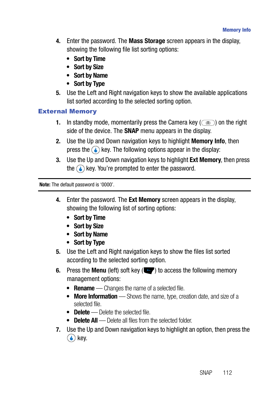 External memory | Samsung SPH-A523HBASKE User Manual | Page 115 / 187