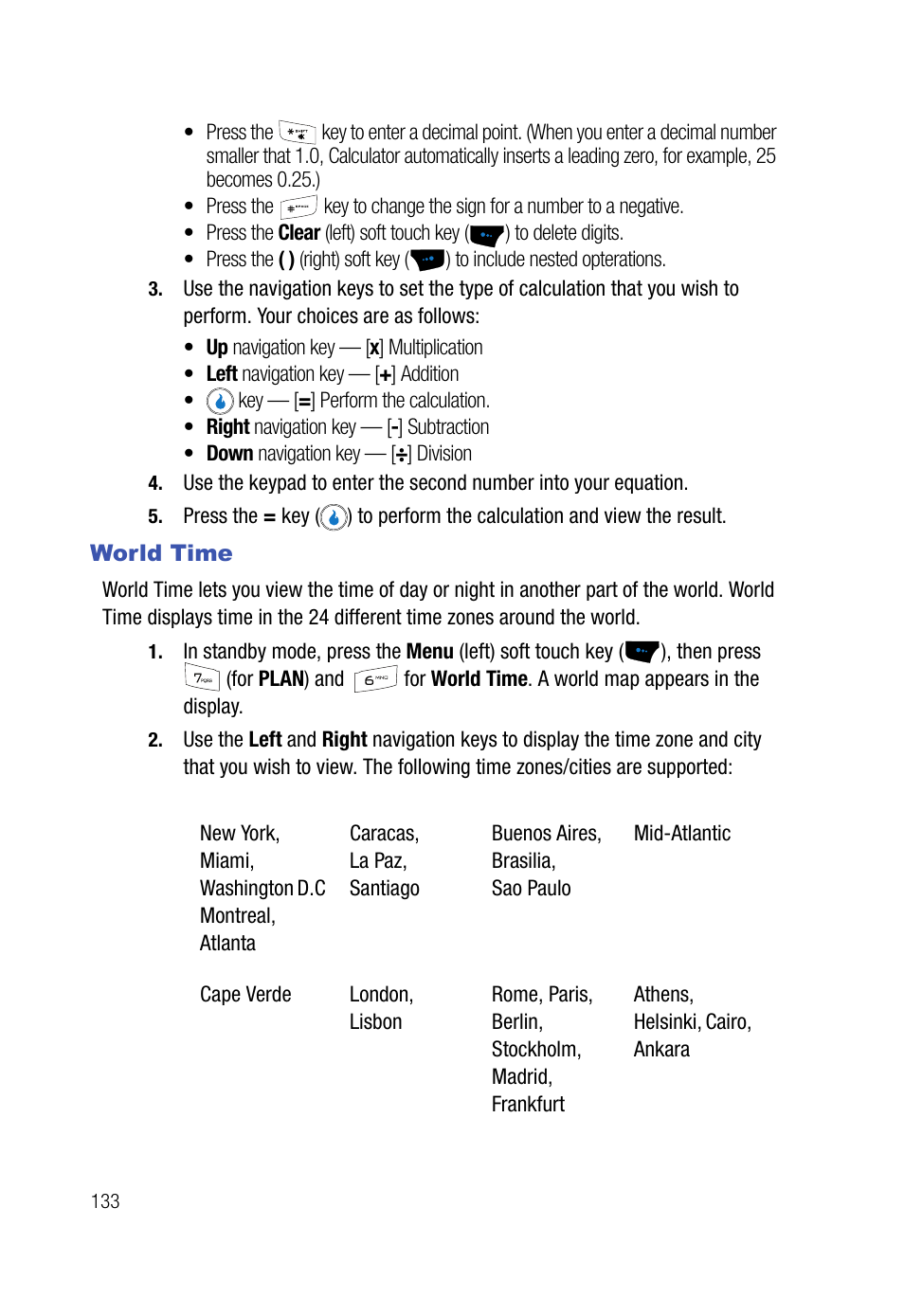 World time | Samsung SPH-A523HBASKE User Manual | Page 136 / 187