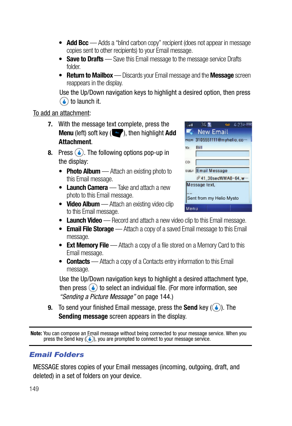 Email folders | Samsung SPH-A523HBASKE User Manual | Page 152 / 187