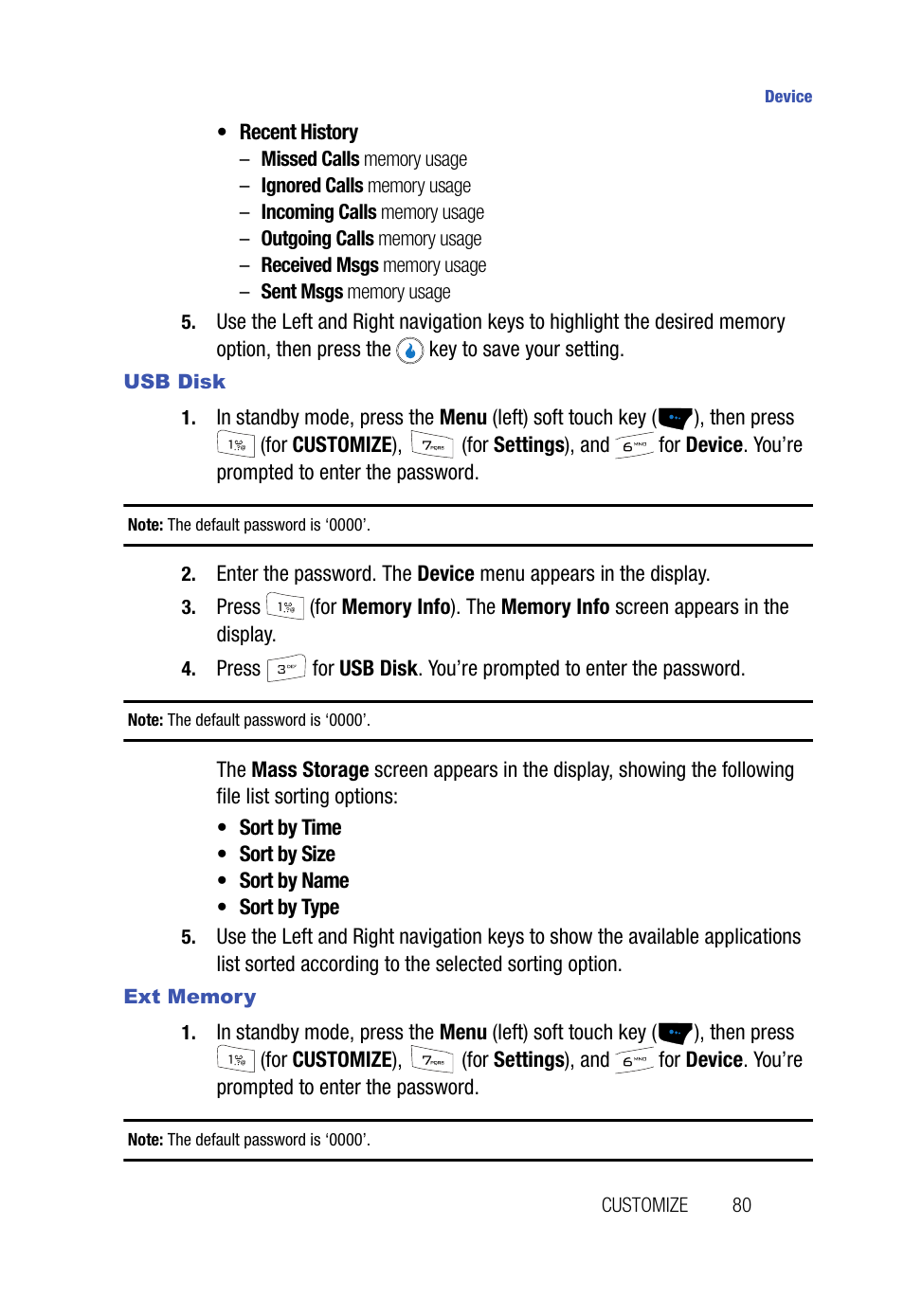 Usb disk, Ext memory | Samsung SPH-A523HBASKE User Manual | Page 83 / 187