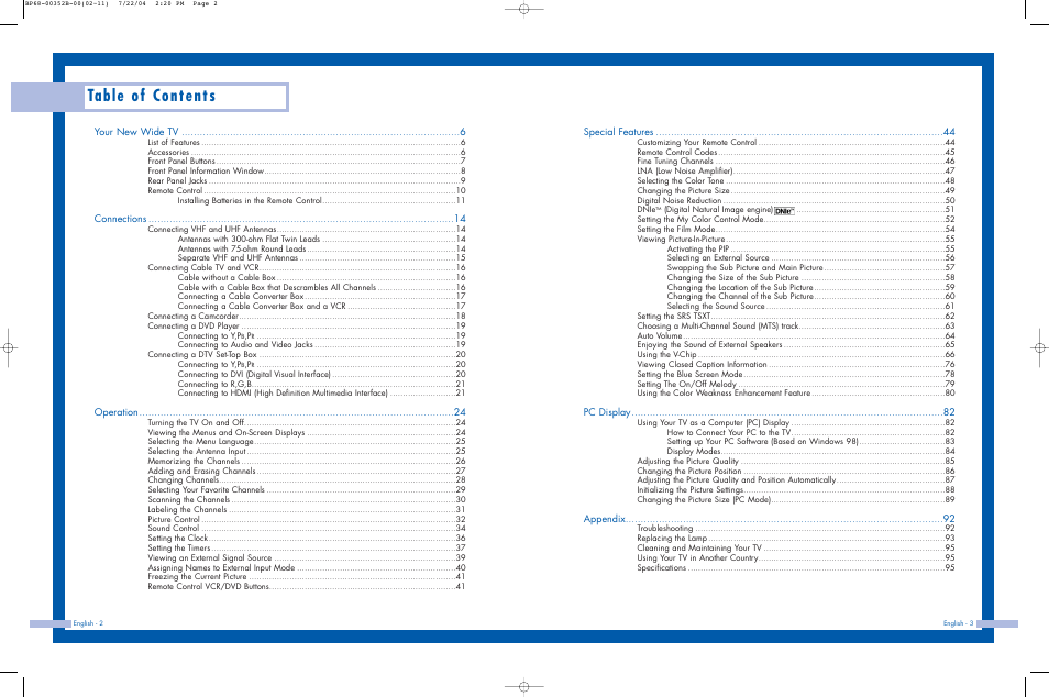 Samsung HLP5685WX-XAC User Manual | Page 2 / 48