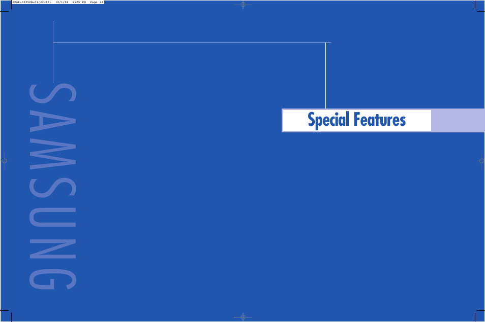 Special features, Samsung | Samsung HLP5685WX-XAC User Manual | Page 22 / 48