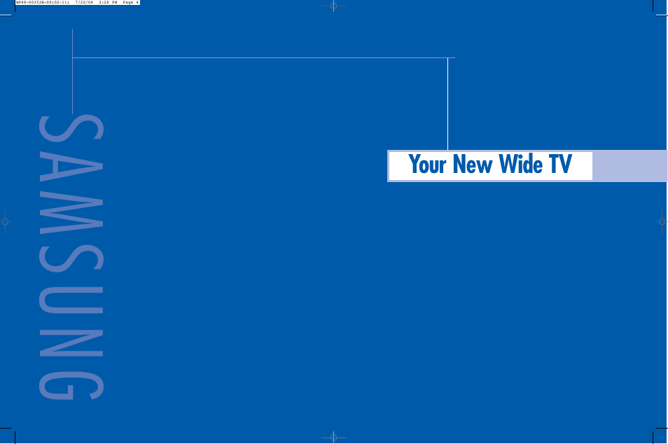 Your new wide tv, Samsung | Samsung HLP5685WX-XAC User Manual | Page 3 / 48