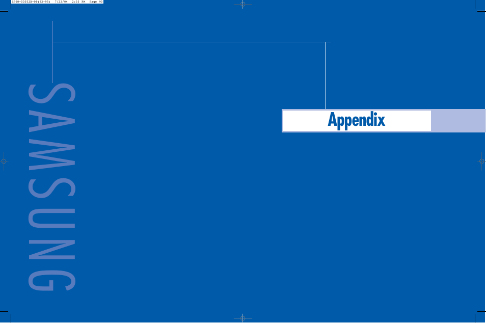 Appendix, Samsung | Samsung HLP5685WX-XAC User Manual | Page 46 / 48