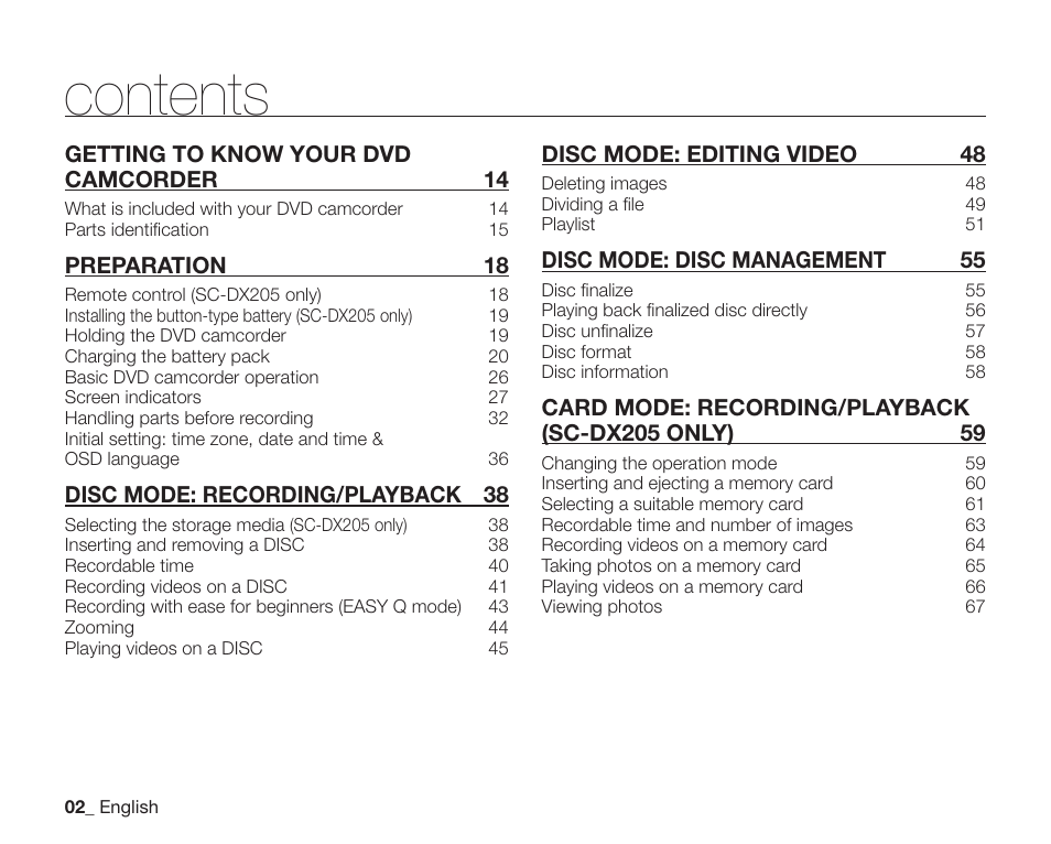 Samsung SC-DX205-XAA User Manual | Page 16 / 147