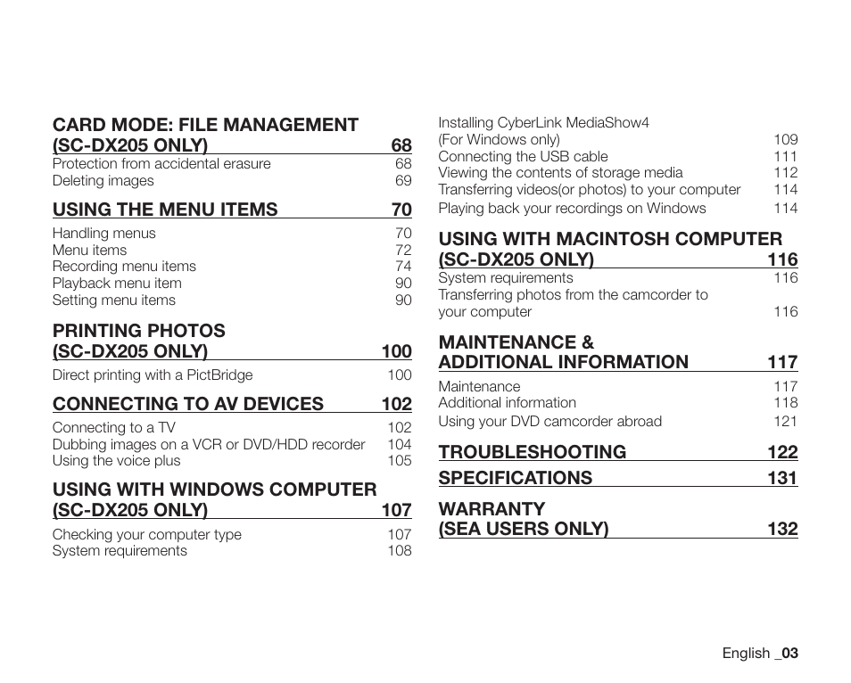 Samsung SC-DX205-XAA User Manual | Page 17 / 147