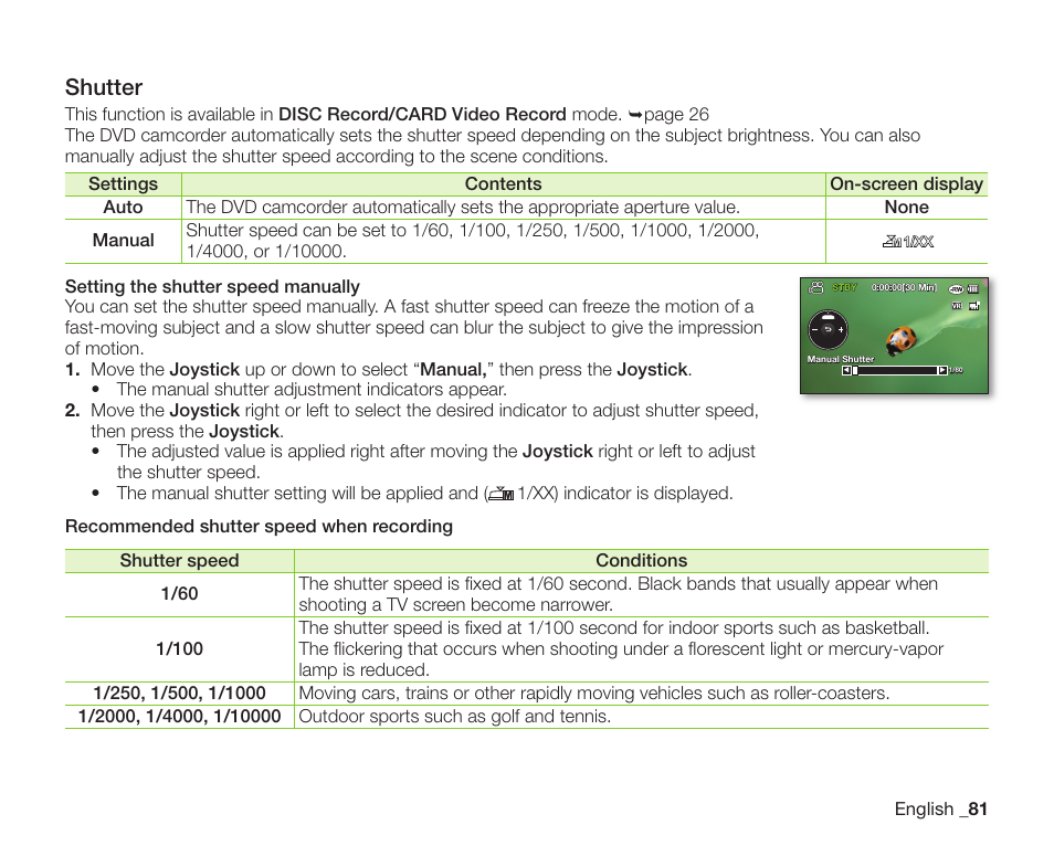 Shutter | Samsung SC-DX205-XAA User Manual | Page 95 / 147