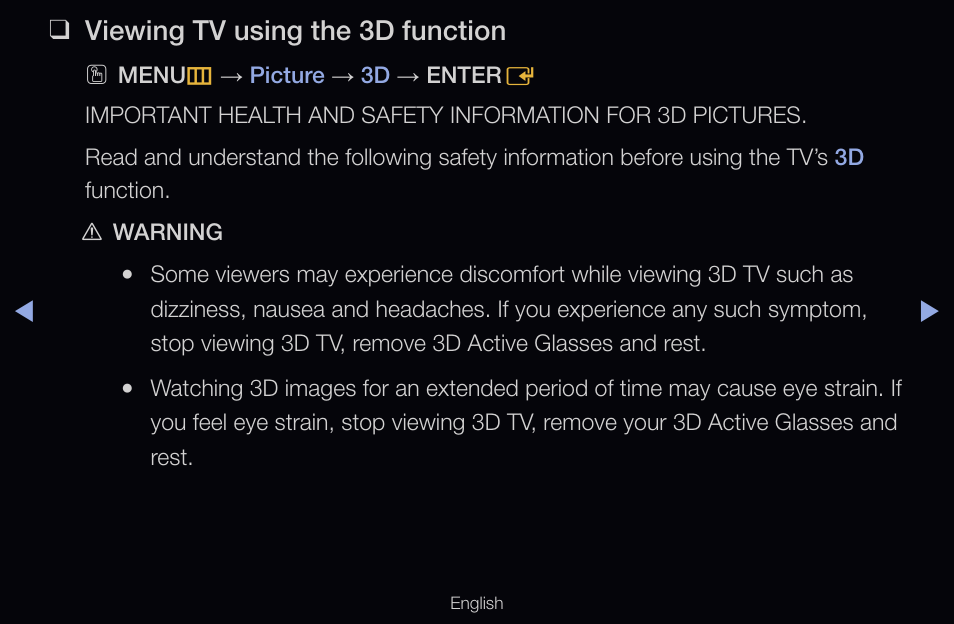 Viewing tv using the 3d function | Samsung UN55D6000SFXZA User Manual | Page 158 / 318