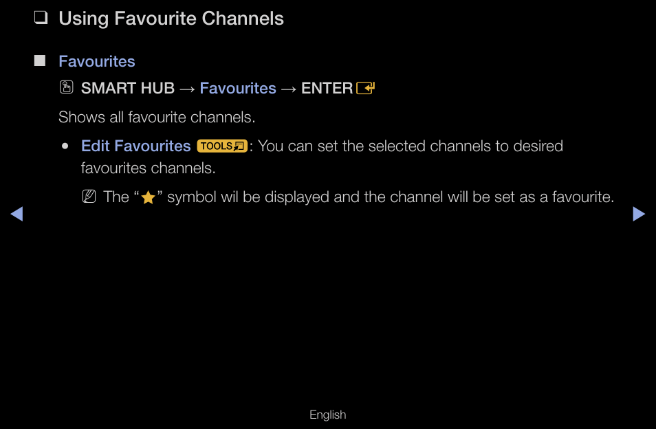 Using favourite channels | Samsung UN55D6000SFXZA User Manual | Page 22 / 318