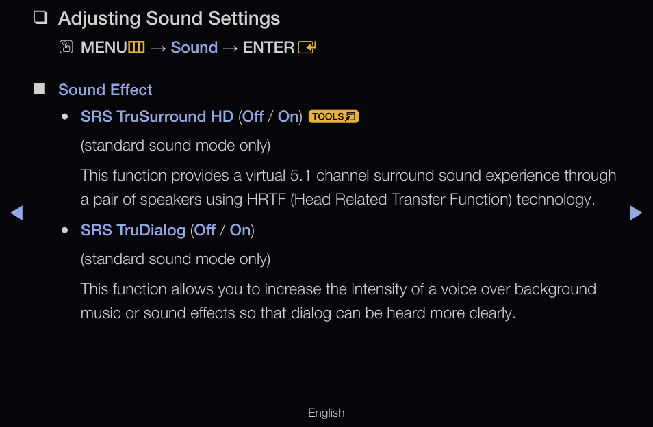 Adjusting sound settings | Samsung UN55D6000SFXZA User Manual | Page 78 / 318