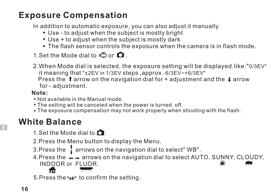 Exposure compensation, White balance | Argus Camera DC3550 User Manual | Page 20 / 89