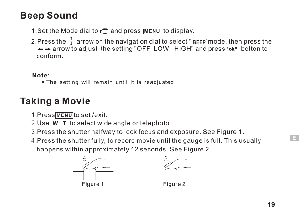 Beep sound, Taking a movie | Argus Camera DC3550 User Manual | Page 23 / 89